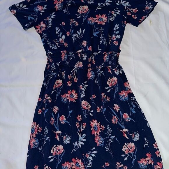 Caslon Blue Floral Mini Dress Size Medium - Picture 2 of 5
